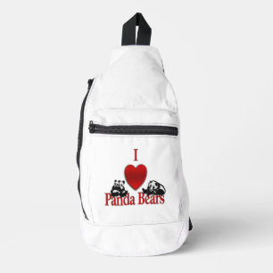 Bandolera I Heart Panda Bears Fun