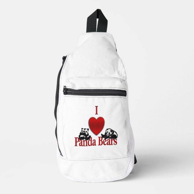 Bandolera I Heart Panda Bears Fun (Anverso)