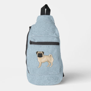 Bandolera Ilustración de dibujos animados de perro pug cerva