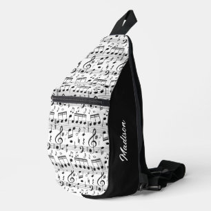 Bandolera Ilustracion musical de nombre personalizado