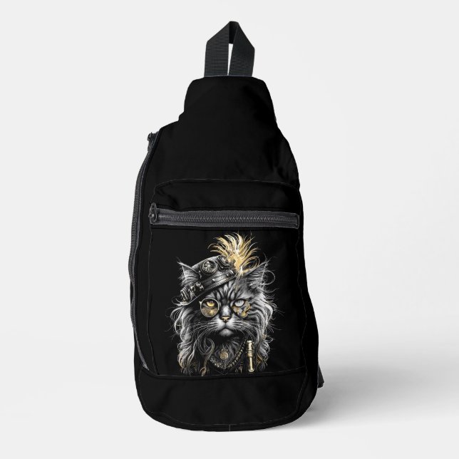 Bandolera Impresionante gato steampunk  (Anverso)