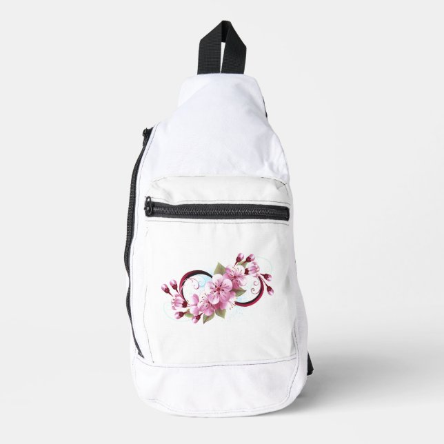 Bandolera Infinito con las flores de flores de Sakura Blosso (Anverso)