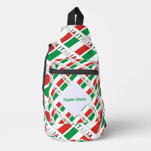 Bandolera Italia Bandiera Italiana Tiled Green Personalizado