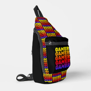 Bandolera Juego de tipografía colorida para jugadores