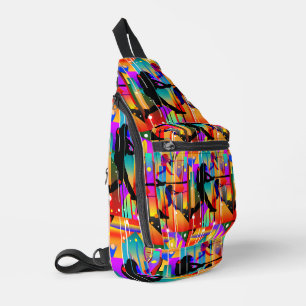 Bandolera Jugador de béisbol con silueta geométrica moderna