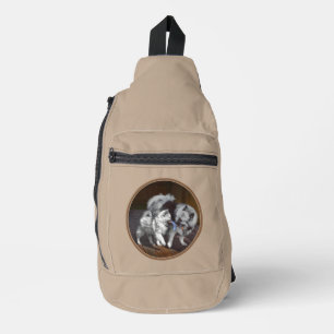 Bandolera Keeshond Pintando la época de juegos Cute Original