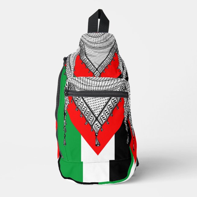 Bandolera Keffiyeh palestino Scarf tejido tradicional (Anverso)