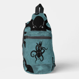Bandolera Kraken negro y azul desde lo profundo