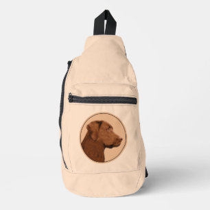 Bandolera Labrador recuperador pintura de chocolate Lab arte