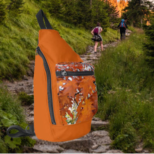 Bandolera Las hojas de roble otoñales sobre el Naranja