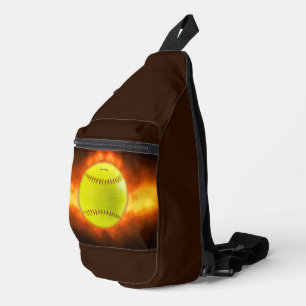Bandolera Las llamas de pelota blanda amarilla de SlipperyJo