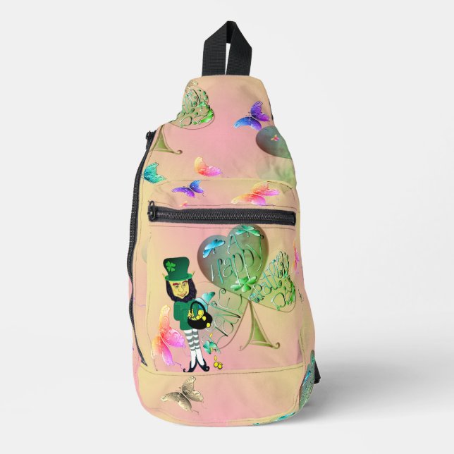 Bandolera Leprechaun St. Patrick's Print Cut Sew Bag (Anverso)