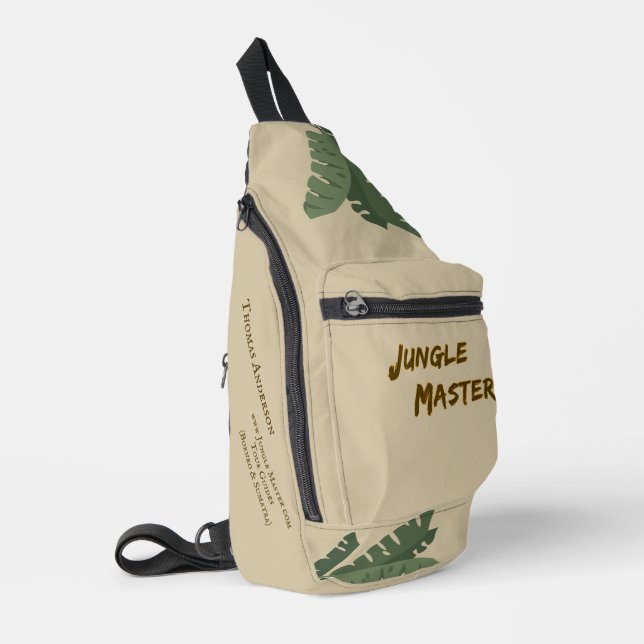 Bandolera Lettering Design Jungle Master, brown, sand (Esquina izquierda)