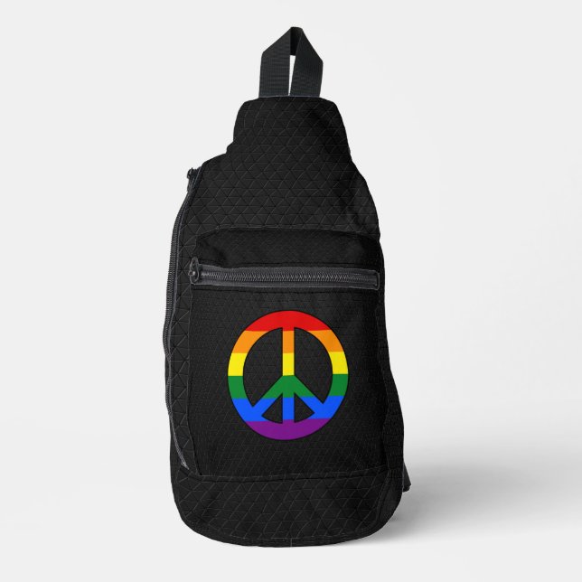 Bandolera LGBT flag peace sign  (Anverso)
