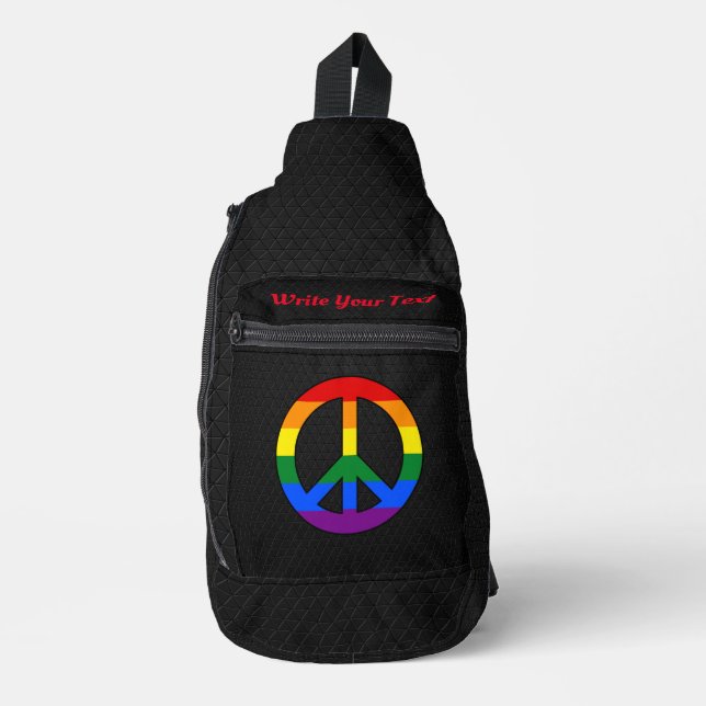 Bandolera LGBT flag peace sign  (Anverso)