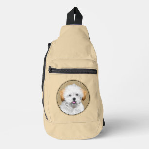 Bandolera Lhasa Apso Pintando Cute Original Dog Art