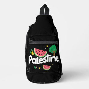 Bandolera Linda palabra Palestina rodeada de árbol de sandía