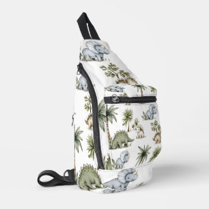Bandolera Lindos dinosaurios bebé en acuarela