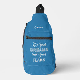 Bandolera Live Your Dreams nombre y color personalizados