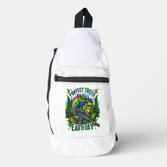 Bandolera Lizard Warrior salva los árboles (Anverso)