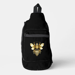 Bandolera Logotipo de Relieve metalizado dorado falso poligo