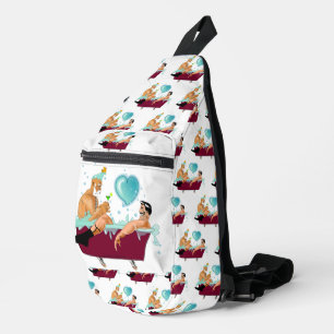 Bandolera Los dos hombres gay de SlipperyJoe aman la bañera 