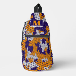 Bandolera Louisiana State Purple Gold Stylish Camo Pattern