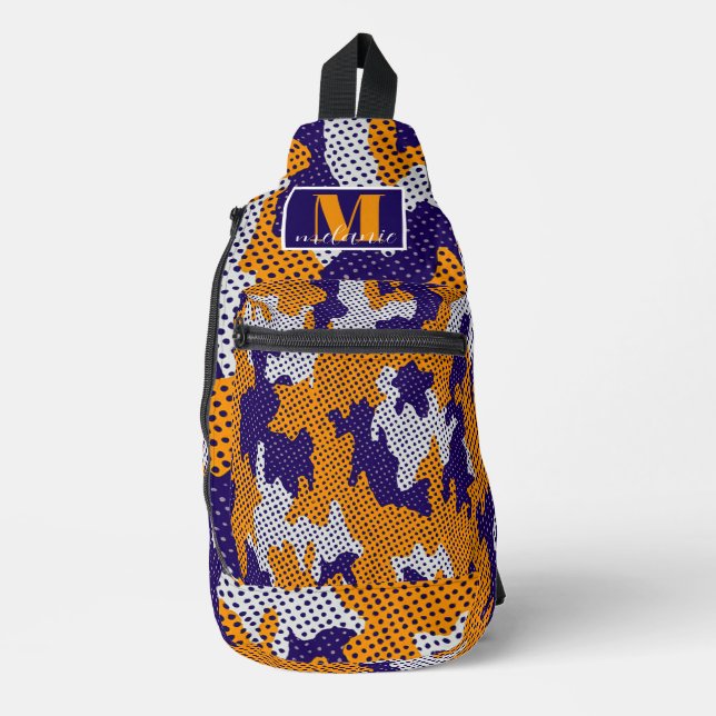 Bandolera Louisiana State Purple Gold Stylish Camo Pattern (Anverso)