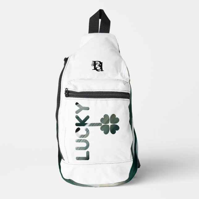 Bandolera LUCKY Sling Bag Trend Resumen Verde Blanco Negro (Anverso)