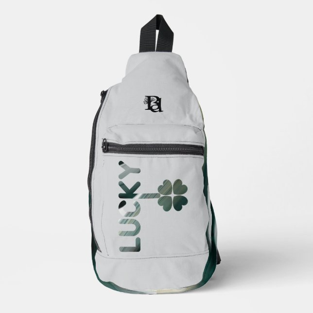 Bandolera LUCKY Sling Bag Trend Resumen Verde Blanco Negro (Anverso)