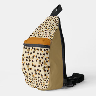 Bandolera lunares naranjas, de grano de café y beige