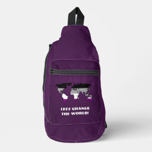 Bandolera Mapa del mundo del orgullo asexual