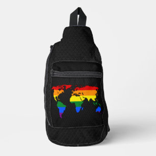 Bandolera mapamundi del orgullo LGBT