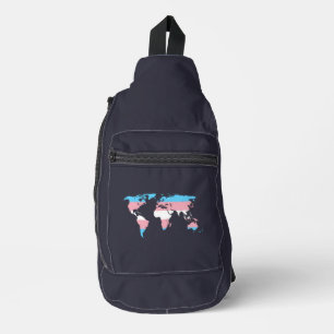 Bandolera mapamundi del orgullo transgénero