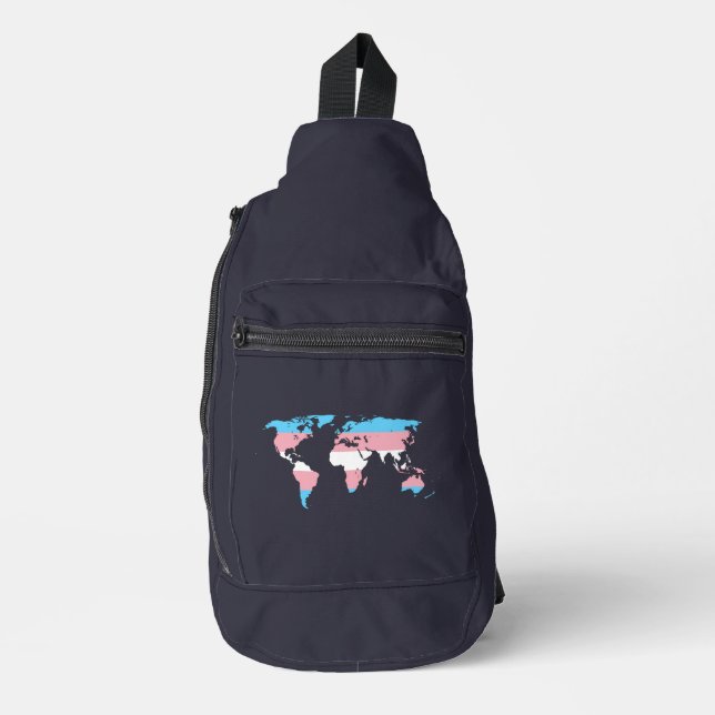 Bandolera mapamundi del orgullo transgénero (Anverso)