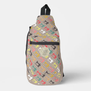 Bandolera Máquina de mascar amor Monograma Brown