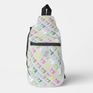 Bandolera Máquina de mascar amor Monograma Gris