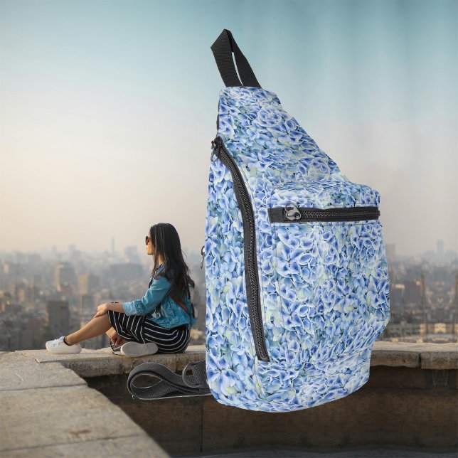Bandolera Maravillosas hortensias azules - patrón floral (Subido por el creador)