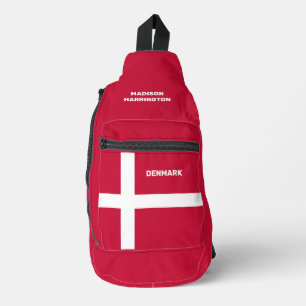 Bandolera Marca Dinamarca de nombre y texto personalizado