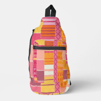 Bandolera Marcas de cuaderno de bocetos - rayas multicolores