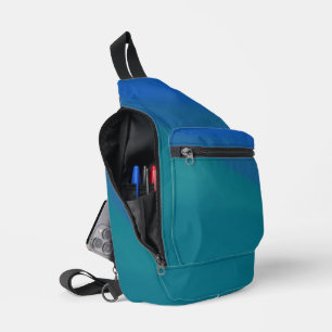 Bandolera Marea oceánica Azul y verde Minimalista