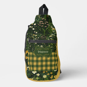 Bandolera Marianne Dark Daisy Floral Plaid
