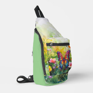 Bandolera Mariposa Azul Naranja Alas