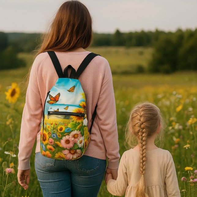 Bandolera Mariposas y bolsita de honda floral de girasol (Subido por el creador)