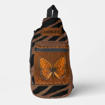 Marrón de mariposa de cuero rústico personalizado