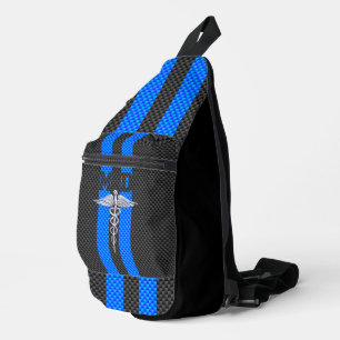 Bandolera Médica médico MD Caduceus sobre decoración de fibr