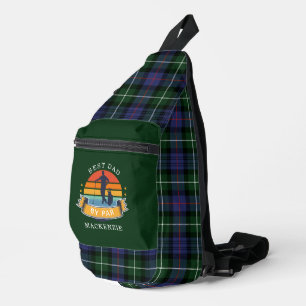 Bandolera Mejor Papa Golf Lover Gag Plaid Tartan