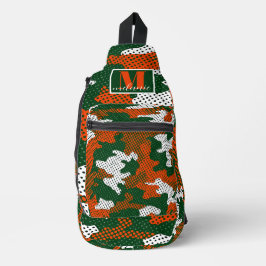 Bandolera Miami Storm green & Orange Camo Printed