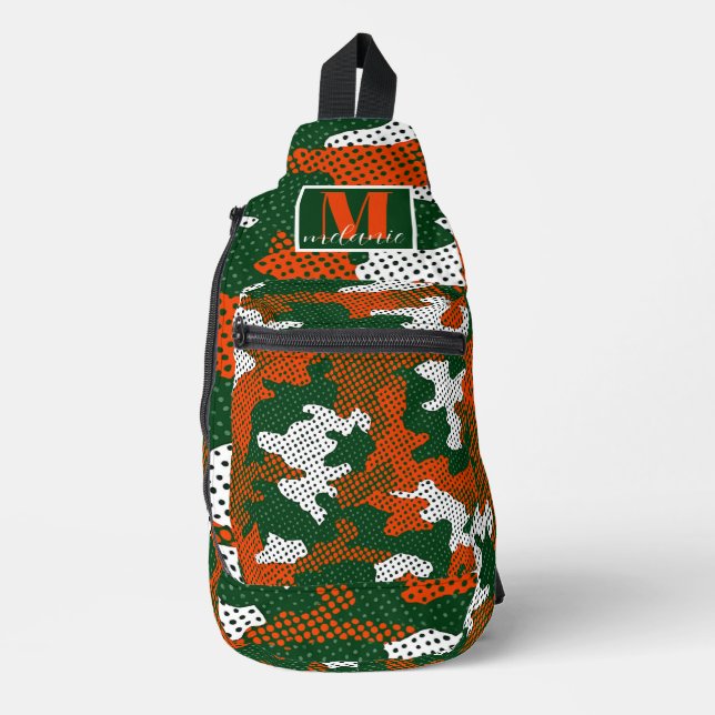 Bandolera Miami Storm green & Orange Camo Printed (Anverso)