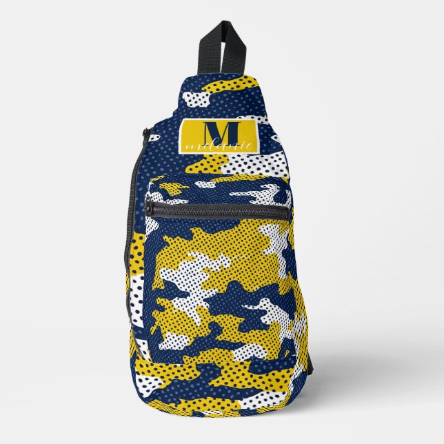 Bandolera Michigan Navy & Maize Camo Printed  (Anverso)